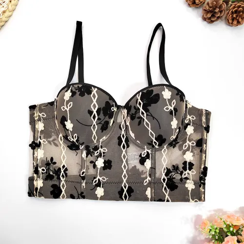 suspender top nightclub sexy bra stage style short bras Top Tops