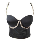 Unique small vest women's suit with bottom coat sexy style bra Top Tops