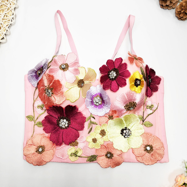suspender top nightclub sexy bra stage style short bras Top Tops