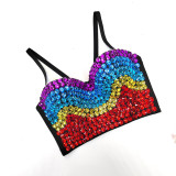 suspender top nightclub sexy bra stage style short bras Top Tops