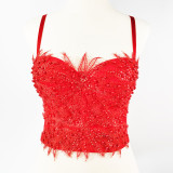 Unique small vest women's suit with bottom coat sexy style bra Top Tops