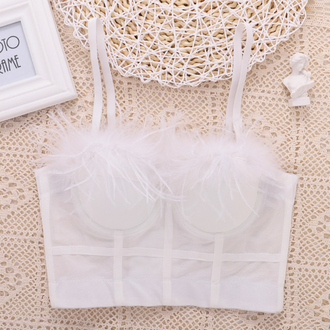 suspender top nightclub sexy bra stage style short bras Top Tops