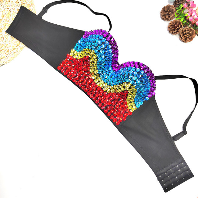 suspender top nightclub sexy bra stage style short bras Top Tops