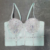 suspender top nightclub sexy bra stage style short bras Top Tops