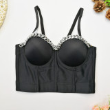 Unique small vest women's suit with bottom coat sexy style bra Top Tops