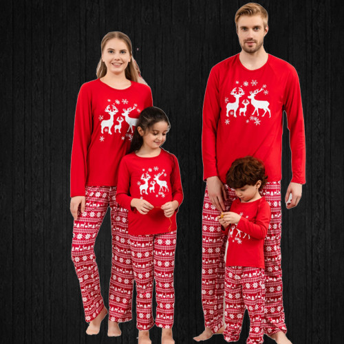 Mommy and Me Pajamas Set Casual Warm 2 Pieces  Christmas Family Matching Outfits Suits Sleepwear Mother Daughter Clothes Winter