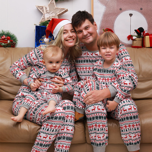 Merry Christmas Family Matching Outfits Santa Tree Printed Family Pajamas Set Parent-child Mom Mum & Baby Pajama Set Family Look