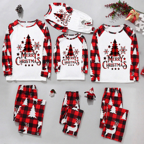 Merry Christmas Mother Daughter Matching Clothes Casual Soft Sleepwear Xmas Family Look 2022 Family Pajamas Santa Tree Patchwork