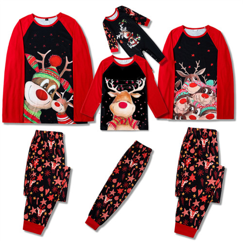 Christmas Family Matching Pajamas Sets Deer Father Mother Kids & Baby Sleepwear Mommy and Me Xmas Pajamas Clothes Tops+Pants