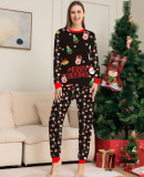 2023 Family Look Winter Santa Claus Print Family Matching Outfits Pajamas Set Christmas Moose Mother Daughter Sleepwear