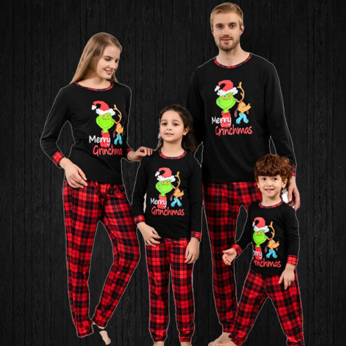 2023 Family Matching Outfits Merry Christmas Pajamas Set Santa Print 2023 Winter Mother Daughter Clothes Sleepwear Baby Rompers