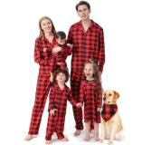 Family Matching Clothes Christmas Family Matching Pajamas Plaid Cotton Mother Father Baby Kids Dog Father Mother Kids Sleepwea