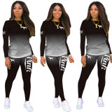 Fashion Women's Wear Autumn and Winter New Casual Letter Printing two pieces sets suits