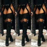 New boots Autumn and winter Thin knee length boots High heels women's boots Square head high boots007