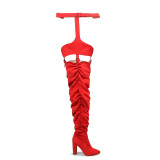New boots Autumn and winter Thin knee length boots High heels women's boots Square head high boots007