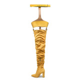 New boots Autumn and winter Thin knee length boots High heels women's boots Square head high boots007