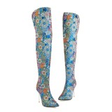 New boots Autumn and winter Thin knee length boots High heels women's boots Square head high boots002