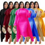 plus size autumn and winter slim double side velvet belt dress cardigan plush loose long coat two-piece set