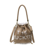 manufacturer direct sales lamb wool bucket bag printable women's shoulder bag