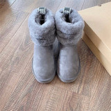 Women's Fluff Mini Quilted Boot Real Australian wool winter warm snow boots