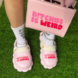 Latest  b!tch#s Is Wired  Cloud Fur Slippers Pu Leather Handbag For Women Crossbody Bag