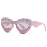 86627 Fashion Luxury Famous Brand Designer Inflated Cat eye Y2K Sunglasses Women Unique Trendy Zebra Hip Hop Sun Glasses