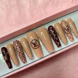 Naixi Nails OEM Ballerina press on Nails Leopard Pearl press on Nails artificial fingernails Art