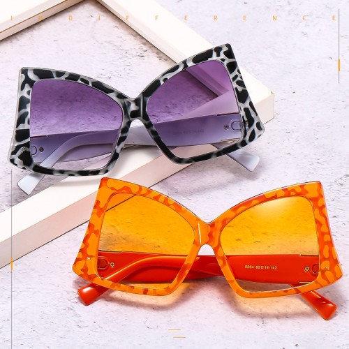 9564 ins fashion Large frame sunglasses women butterfly cat eye  sun glasses trendy sunglasses custom