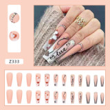 Naixi Nails OEM Ballerina press on Nails Leopard Pearl press on Nails artificial fingernails Art