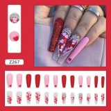 Luxury Bling High Quality Acrylic Design Wholesale Custom Press On Nails With Rhinestones And Autumn and winter nail flakes