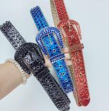 new model hot sale luxury designer rhinestone belts casual elegant crystal belt with boxes