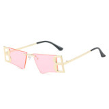 4016 Brand Designer Rimless Sunglasses Fashion Square Sun Glasses Shades Trendy Double B Letter Sunglasses Women