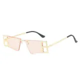 4016 Brand Designer Rimless Sunglasses Fashion Square Sun Glasses Shades Trendy Double B Letter Sunglasses Women