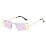 4016 Brand Designer Rimless Sunglasses Fashion Square Sun Glasses Shades Trendy Double B Letter Sunglasses Women