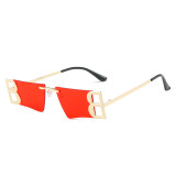 4016 Brand Designer Rimless Sunglasses Fashion Square Sun Glasses Shades Trendy Double B Letter Sunglasses Women