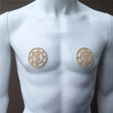 new round dollar symbol chest care fashionable women's rhinestone body chain cream patch accessories Chain