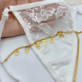 Customizable Nameplate Jewelry Sexy Thongs Pants Body Chain Custom Name Letters Stainless Steel Waist Belly Chains