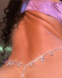 Summer Trendy Astrology Body Chain Bling Rhinestone Crystal 12 Zodiac Sign Thong Waist Chain Sexy Jewelry For Nightclub