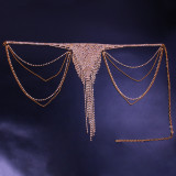 Multilayer Rhinestone Crystal Tassel Belly Dance Chain Personality Tassel Crystal Chain Bikini Body Waist Chains