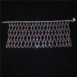 Luxury Gold Silver Body Jewelry Lady Panties Chain Sexy Thong Chain Beach Hollow Shiny Red Crystal Rhinestone Bikini Waist Chain