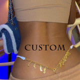 Customizable Nameplate Jewelry Sexy Thongs Pants Body Chain Custom Name Letters Stainless Steel Waist Belly Chains