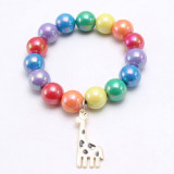 Mermaid Unicorn Rainbow Pendant Bracelet Charm Bead Bracelet for Kids Girl Friendship Bracelet Gift