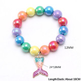 Mermaid Unicorn Rainbow Pendant Bracelet Charm Bead Bracelet for Kids Girl Friendship Bracelet Gift