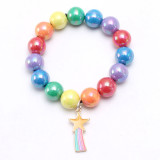 Mermaid Unicorn Rainbow Pendant Bracelet Charm Bead Bracelet for Kids Girl Friendship Bracelet Gift