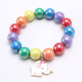 Mermaid Unicorn Rainbow Pendant Bracelet Charm Bead Bracelet for Kids Girl Friendship Bracelet Gift