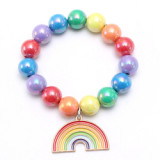 Mermaid Unicorn Rainbow Pendant Bracelet Charm Bead Bracelet for Kids Girl Friendship Bracelet Gift