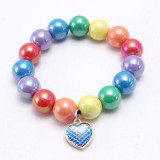 Mermaid Unicorn Rainbow Pendant Bracelet Charm Bead Bracelet for Kids Girl Friendship Bracelet Gift