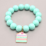 Popular Big Beads Bracelet Children Candy Color Pink Bead Bracelet Kids