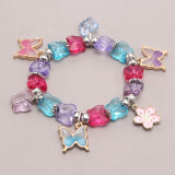 Wholesale Cartoon Shell Butterfly Resin Glass Beads Kids Bracelet For Little Girls