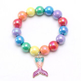 Mermaid Unicorn Rainbow Pendant Bracelet Charm Bead Bracelet for Kids Girl Friendship Bracelet Gift